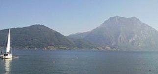 Sailing on Lake Traun in Austria